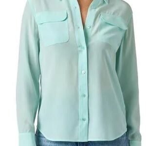 Equipment Mint Green Silk Button-Up Blouse